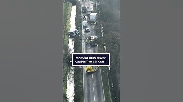Dashcam footage shows HGV driver causing five car CRASH