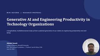 Generative AI and Engineering Productivity | DOC 700 Mini-Defense | Ashwin Suresh