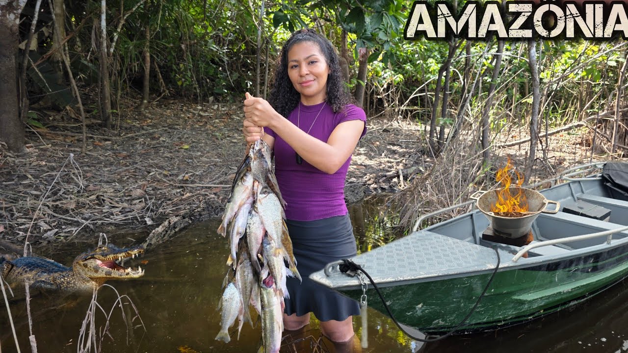 PESCA RIBEIRINHA, O PIOR ACONTECEU COM ESSE ANIMAL! MUITOS PEIXES E ANIMAIS SELVAGENS NA AMAZÔNIA 