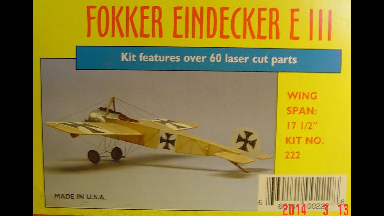 Dumas 30 Fokker Eindecker EIII Aircraft Kit Dum 331 for sale online 
