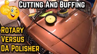 How To Cut & Buff A Car After Paint To Remove Orange Peel  DA Polisher VS Rotary  Monte Carlo SS