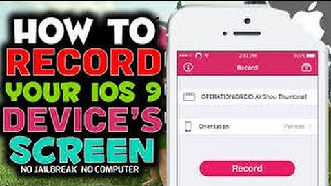 How To Screen Record Your iPhone, iPod , iPad (IOS 9.2.1) NO JAILBREAK ! NO COMPUTER! (2016)