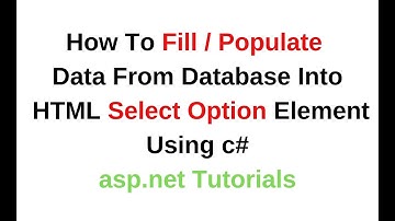 asp.net populate data from database into html select option c# 4.6