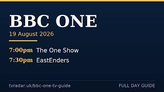 BBC1 Schedule Wednesday 19 August 2026 | BBC1 Listings Today & Full Guide