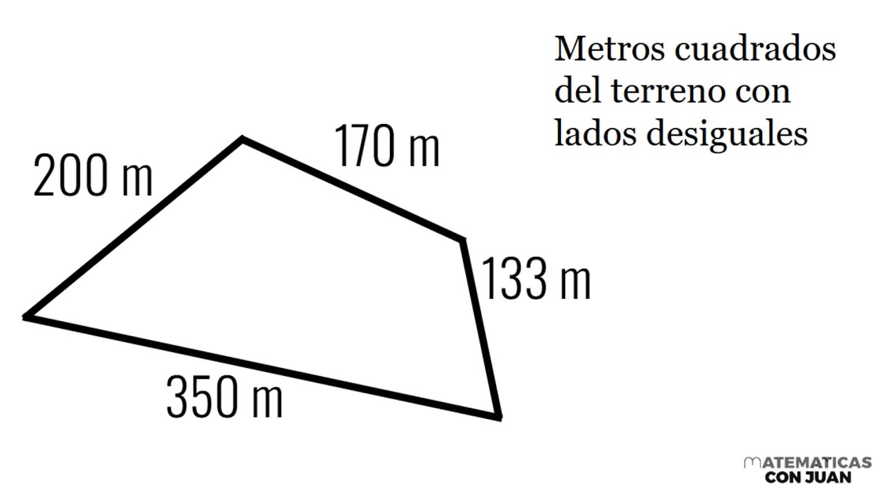 LOS METROS CUADRADOS DE UN TERRENO CON MEDIDAS DIFERENTES. Geometría