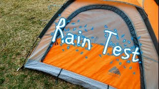 Rain test of an improved Walmart Tent