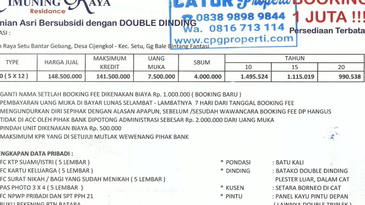 Cimuning Raya Residence Cijengkol Setu Bekasi - YouTube