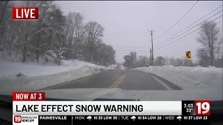 Snow tracking in Ashtabula County where 44-inches of snow have fallen