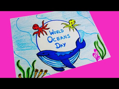 World Ocean Day Drawing | World Ocean Day Poster | World Ocean Day Drawing Easy | World Ocean Day