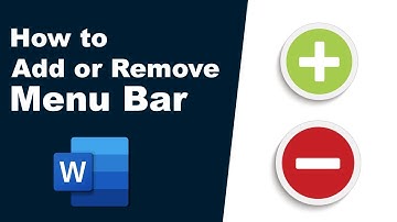 How to add or remove Menu bar in Microsoft Word
