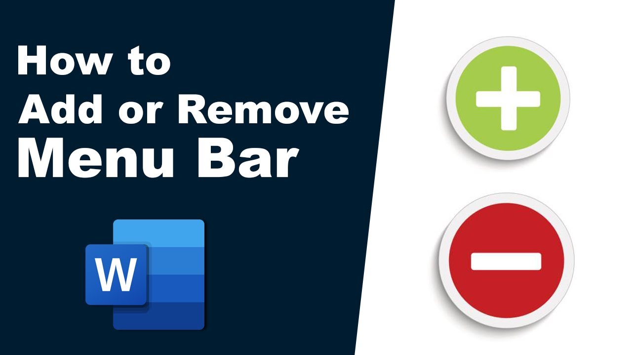 How To Add Or Remove Menu Bar In Microsoft Word YouTube