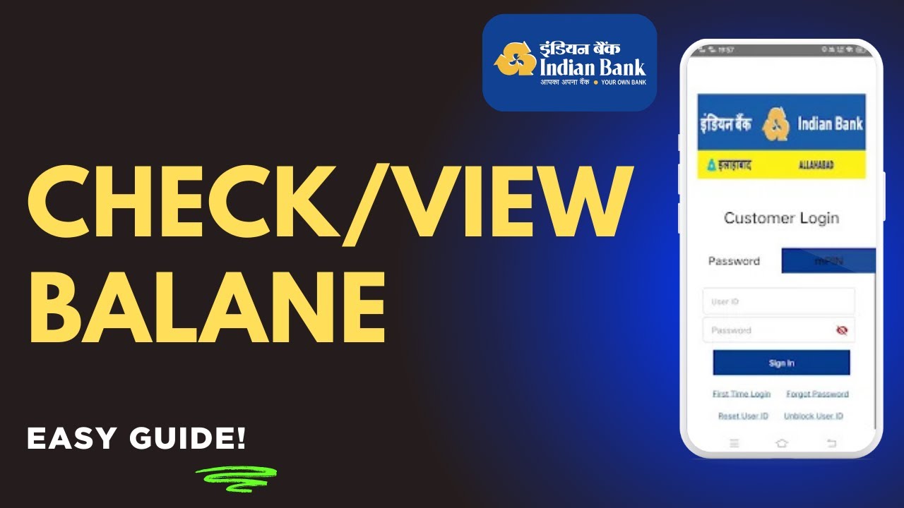 How to Check Indian Bank Account Balance Online - YouTube