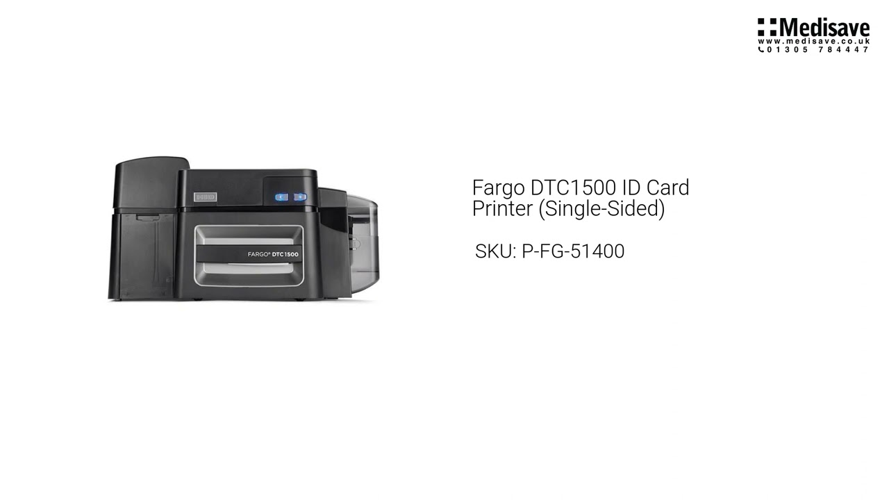 ambulance Desperat forholdet Fargo DTC1500 ID Card Printer Single Sided P FG 51400 - YouTube