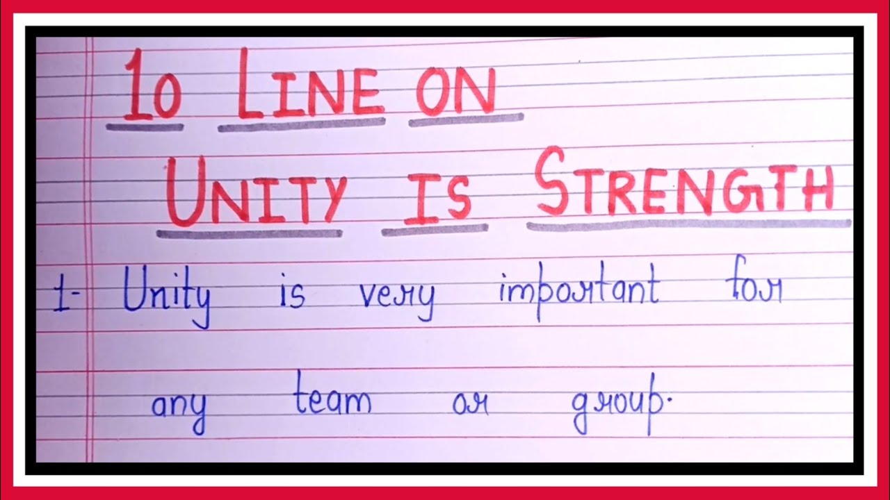 essay on unity is strength for class 12