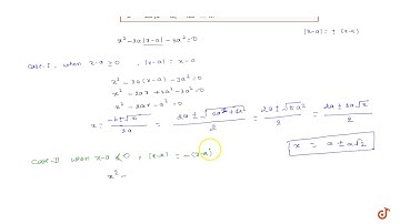 For a 0, determine all real roots of the equation x.. 2a | x-a l-3a2-0