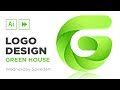 Illustrator Speedart : Green House | Gradient Logo Design