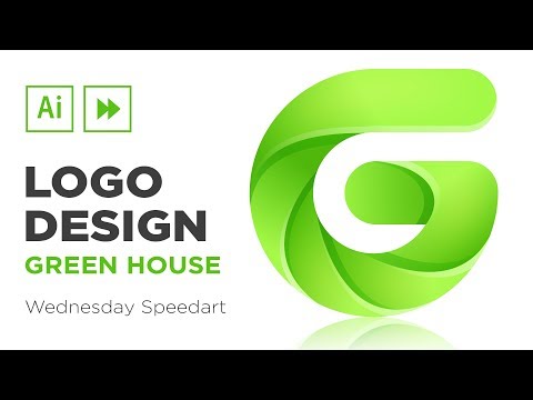 Illustrator Speedart Green House Gradient Logo Design Youtube