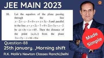 Ques-88 PYQ JEE Main 2023 1st Method  25 Jan (Morning Shift )