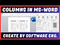 How To Create Columns in Word in Hindi Language