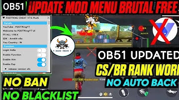 P2077KNG CHEAT V7.6 MOD MENU OB51 FULLY 100% SAFE FF MOD CS | BR RANK WORKING BY BRAND CHEATS☠️