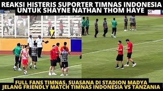 REAKSI HISTERIS SUPORTER TIMNAS SAAT NATHAN TJOE, SHAYNE THOM HAYE MENYAPA FANS DI TRIBUN MADYA GBK