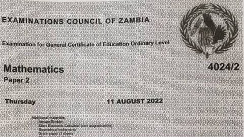 Maths paper 2 2022 GCE||section A Q 3.