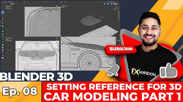 EP 08 CAR Modeling Part 1 Setting Reference & Modeling Blender Hindi #withme #FxLearning #Blender3D