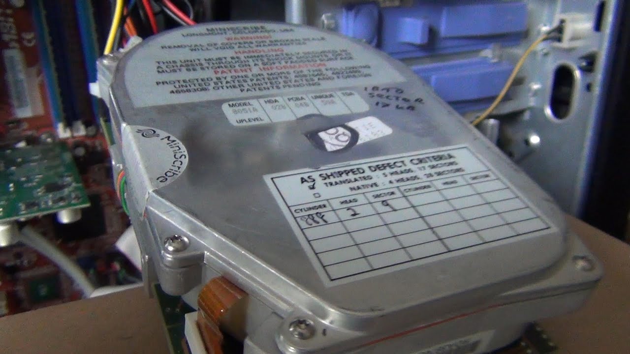 Miniscribe 8051A harddisk overview YouTube