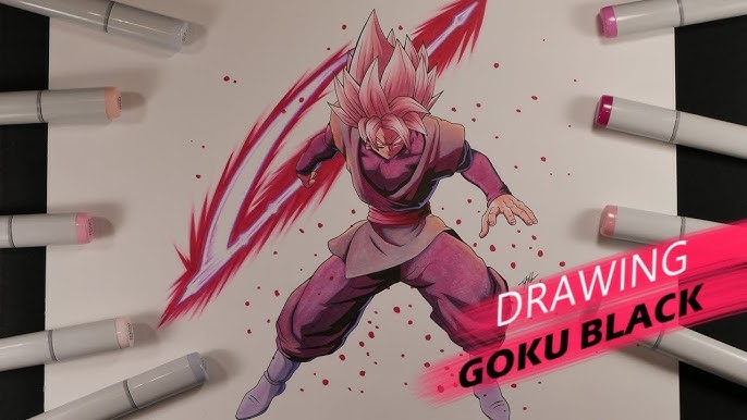 COMO DESENHAR Goku Black SSJ Rose  How to Draw (Esboço / Sketch) #1 
