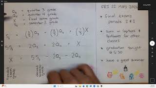 2026 0522 - Algebra 2 Day 178 - Period 02 & 01 Final Exams
