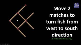 Turn the Westerly fish to Southerly swimming fish in 2 moves | Puzzle answer