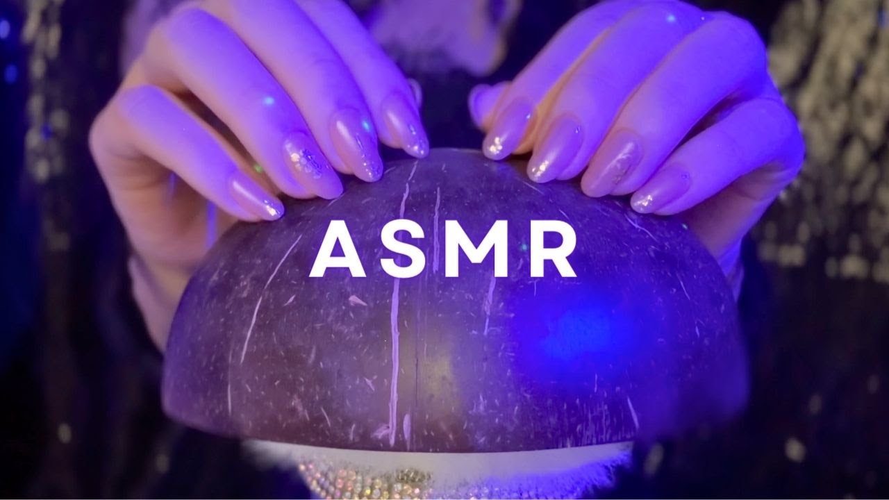 ASMR Coconut bowl🥥Tapping and Scratching✨(No talking,No mouth sounds)