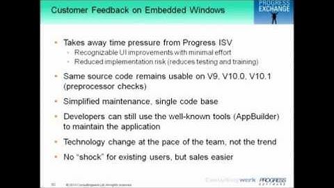 Progress Exchange Online 2010: OpenEdge GUI for .NET Adoption and Migration Strategies Part 2/3