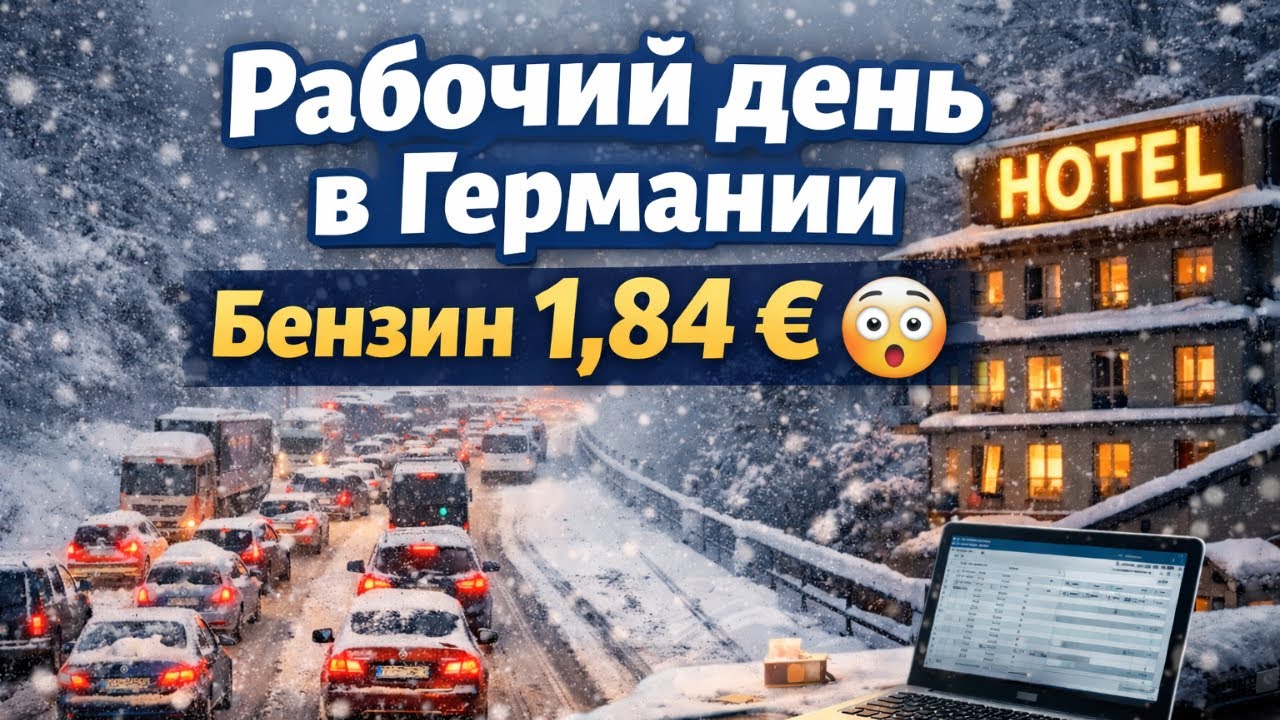 Рабочий день в Германии | Влог: Делвая поездка, работа, снег, отель, акции, бензин по 1,84€