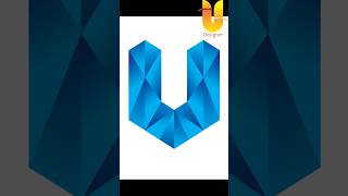 Beautiful U diamond logo design | adobe Illustrator tutorial #shorts