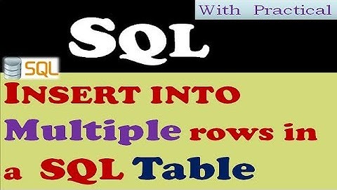 16. INSERT INTO Multiple rows in SQL | Hindi