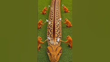 rescue squirrels from giant python #ai #funny #animals #shortviral #shortvideo