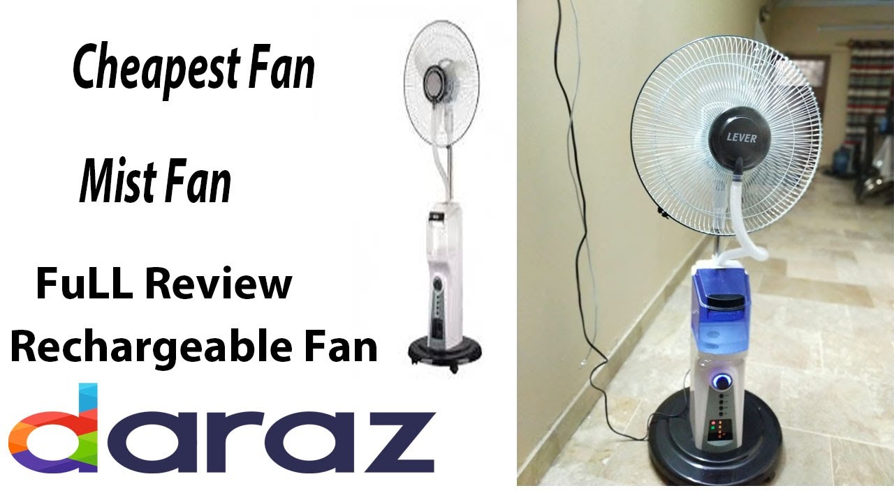 Lever MB-9999 Mist Rechargeable Fan on Daraz.pk Full Reviewed Cheap Price Wholesale Rate Summer