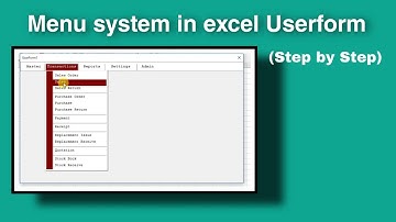 Menu system in excel userform (Step by Step)