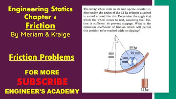 Determine the angle θ at which the wheel comes to rest. | Chapter 6: Friction | Engineers Academy