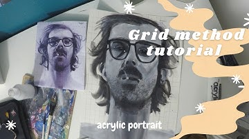 Grid method acrylic demo ~ Chuck Close portrait