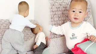 【超萌双胞胎】头发长出来了，好不习惯哦！【西西和柚柚呀】#cutebaby #funny #萌娃 #搞笑