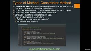 Famous JAVA Tutorials - 26 Types of Java Method   Constructor Method   part 1 Net Worth