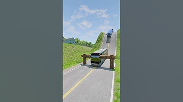 Colourful Long Buses & Capsule Bus vs Log Trap #4- BeamNG.Drive #shorts #beamngdrive #bus