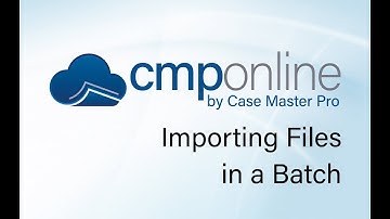 CMPOnline - Importing Files in a Batch