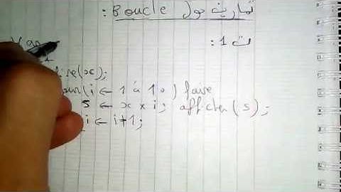 تمارين حول Boucle