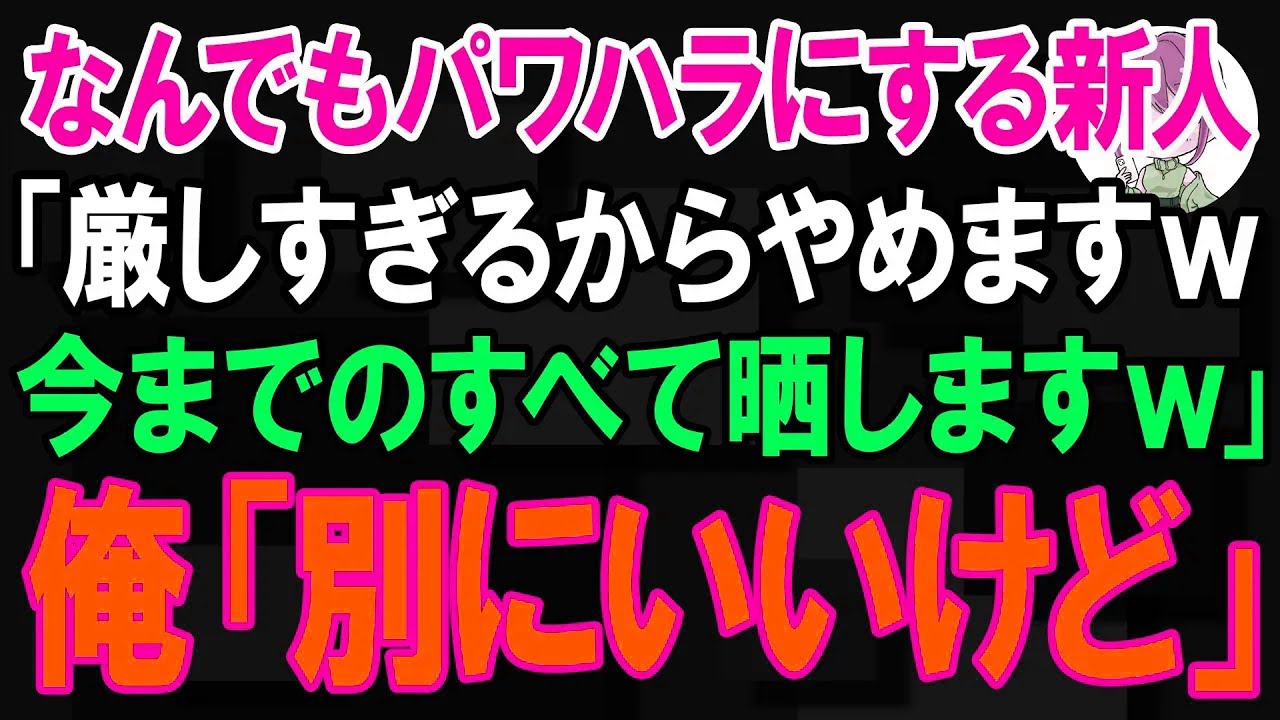 【スカッと】なんでもパワハラにする新人「厳しすぎるからやめますw今までのすべて晒しますｗ」俺「別にいいけど」【朗読】【修羅場】