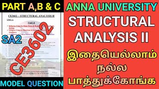 Structural Analysis II Important Questions Anna University | Structural Analysis 2 | CE3602 | Civil