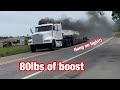 1000+ hp Detroit pulling a load!! Grandpa goes for a ride..