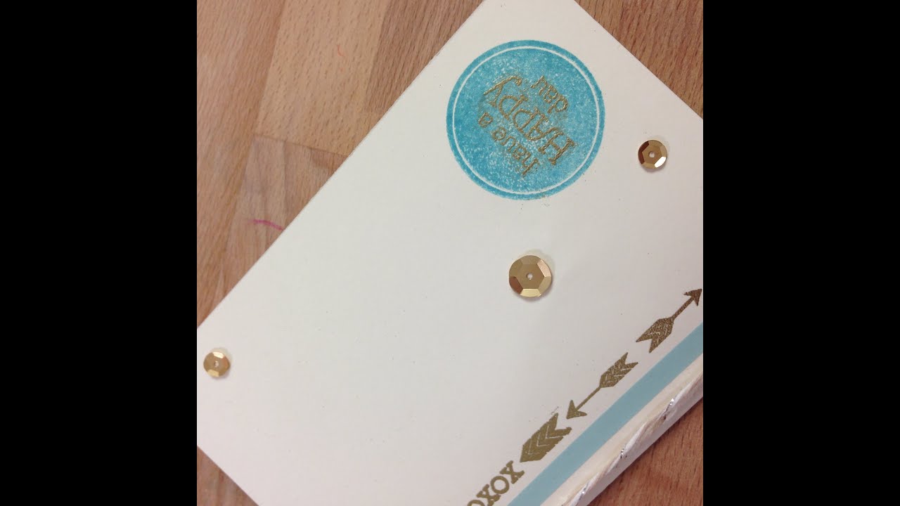 Have a Happy Day Gold Embossing & Sequins Card